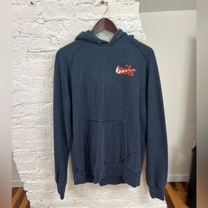 Men's Nike Navy and Orange Drawstring Hoodie. Size L